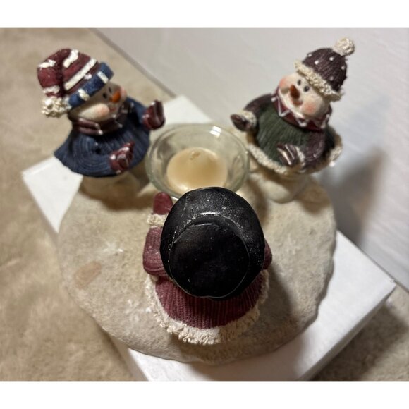 Circle of Snow Friends Candle Holder Regal Greetings & Gifts Winter Decor 7.5" - Picture 4 of 9